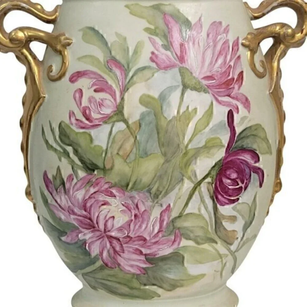 Antique Elite Limoges France Vase Floral Painted